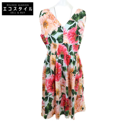 DOLCE&GABBANA ドルチェアンドガッバーナ 【美品/国内正規】F6J7HT/HS5H9 フローラルプリント ノースリーブ ワンピース 52