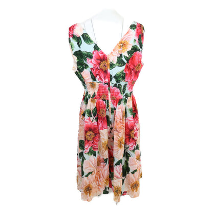 DOLCE&GABBANA ドルチェアンドガッバーナ 【美品/国内正規】F6J7HT/HS5H9 フローラルプリント ノースリーブ ワンピース 52