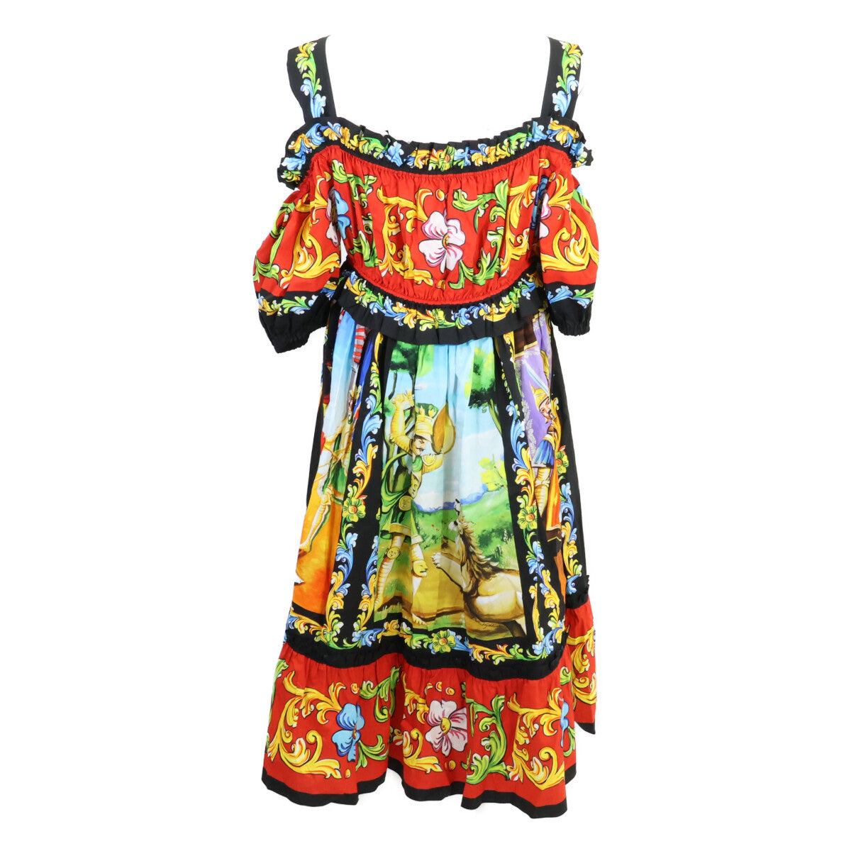 DOLCE&GABBANA ドルチェアンドガッバーナ 【美品/国内正規】F65H9T/GDS11H マヨリカ柄 ワンピース 46