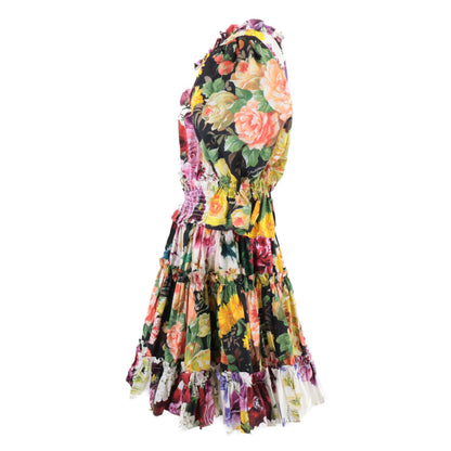 DOLCE&GABBANA ドルチェアンドガッバーナ 【新品/国内正規】F6C7ST GDL87 フラワープリント パフスリーブ ワンピース 48