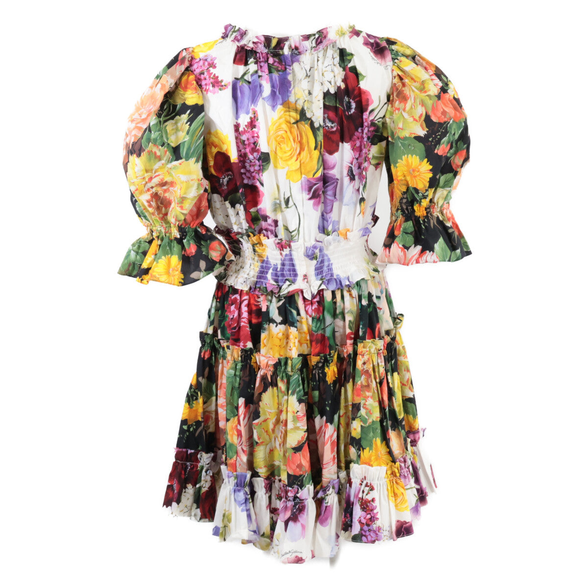 DOLCE&GABBANA ドルチェアンドガッバーナ 【新品/国内正規】F6C7ST GDL87 フラワープリント パフスリーブ ワンピース 48