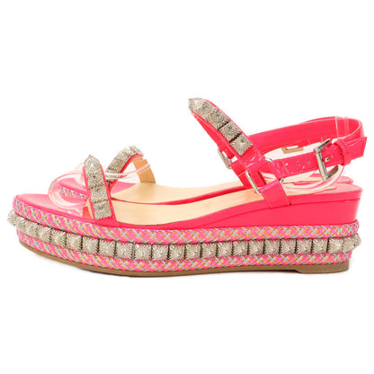 Christian Louboutin クリスチャンルブタン 【美品】パテントレザー ピラリヤド スタッズ サンダル 39