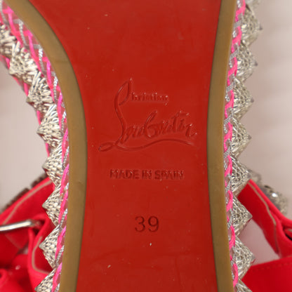 Christian Louboutin クリスチャンルブタン 【美品】パテントレザー ピラリヤド スタッズ サンダル 39