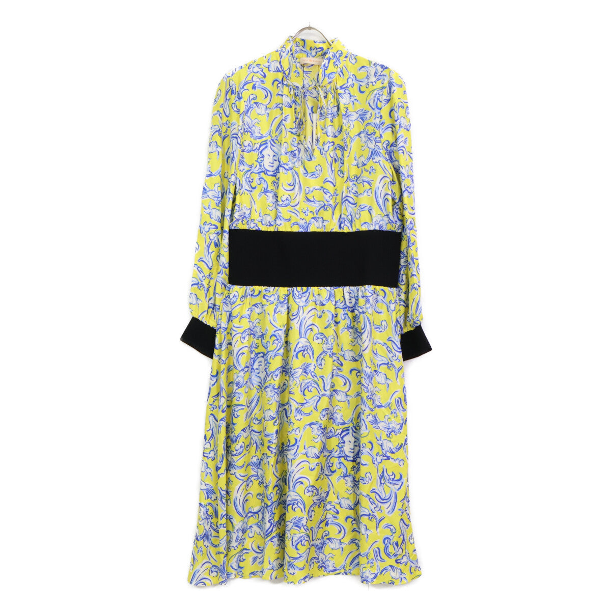 Tory Burch トリーバーチ 20年 76143 rib waist dress Yellow Swirl ワンピース 14