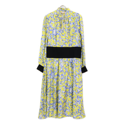 Tory Burch トリーバーチ 20年 76143 rib waist dress Yellow Swirl ワンピース 14