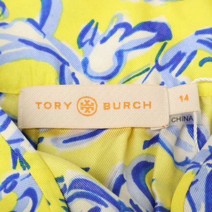 Tory Burch トリーバーチ 20年 76143 rib waist dress Yellow Swirl ワンピース 14
