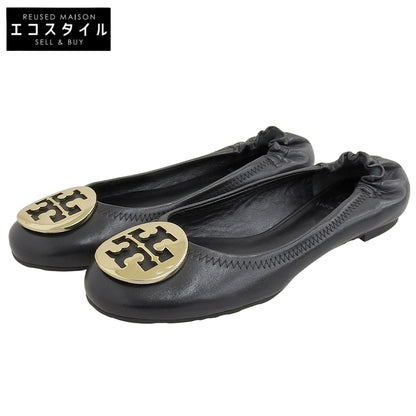 Tory Burch トリーバーチ 美品 MINNIE バックル ロゴ フラットシューズ レザー レディース ブラック 5 1/2 M シューズ 5 1/2M
