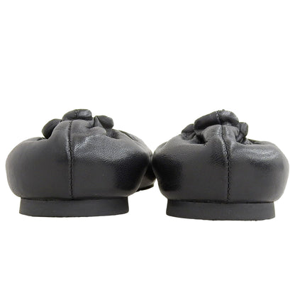 Tory Burch トリーバーチ 美品 MINNIE バックル ロゴ フラットシューズ レザー レディース ブラック 5 1/2 M シューズ 5 1/2M