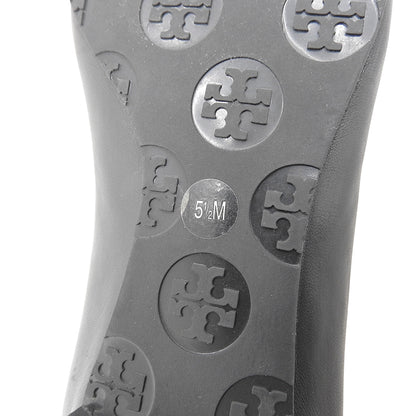 Tory Burch トリーバーチ 美品 MINNIE バックル ロゴ フラットシューズ レザー レディース ブラック 5 1/2 M シューズ 5 1/2M