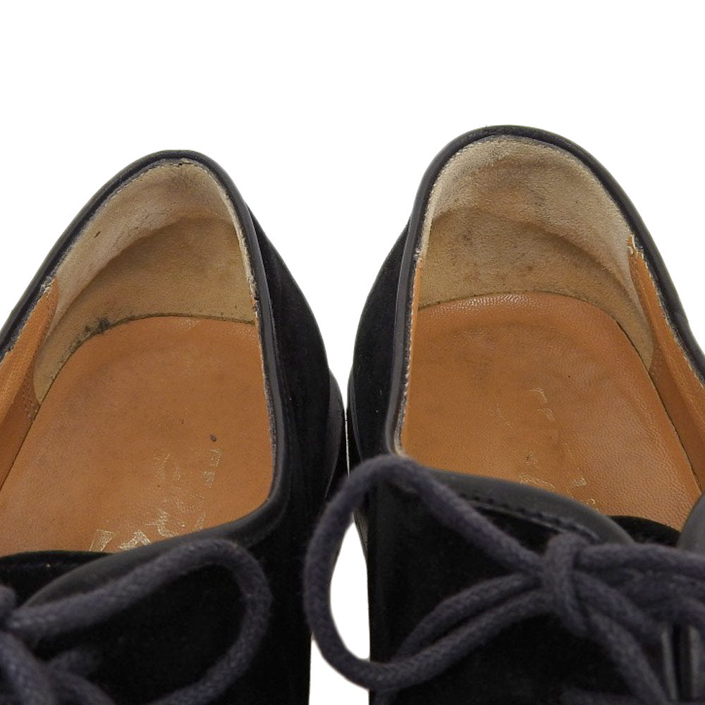 Salvatore Ferragamo サルヴァトーレフェラガモ Salvatore Ferragamo サルヴァトーレフェラガモ スエード Uチップ シューズ メンズ 黒 ブラック 7EEE TA6012 シューズ 7EEE