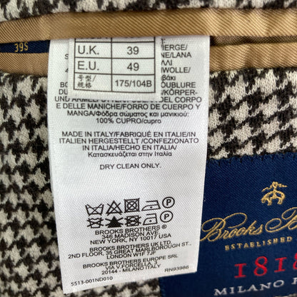 Brooks Brothers ブルックスブラザーズ 2Bﾎﾞﾀﾝ ﾊｳﾝﾄﾞﾄｩｰｽ ｻｲﾄﾞﾍﾞﾝﾂｼﾞｬｹｯﾄ ジャケット 39S