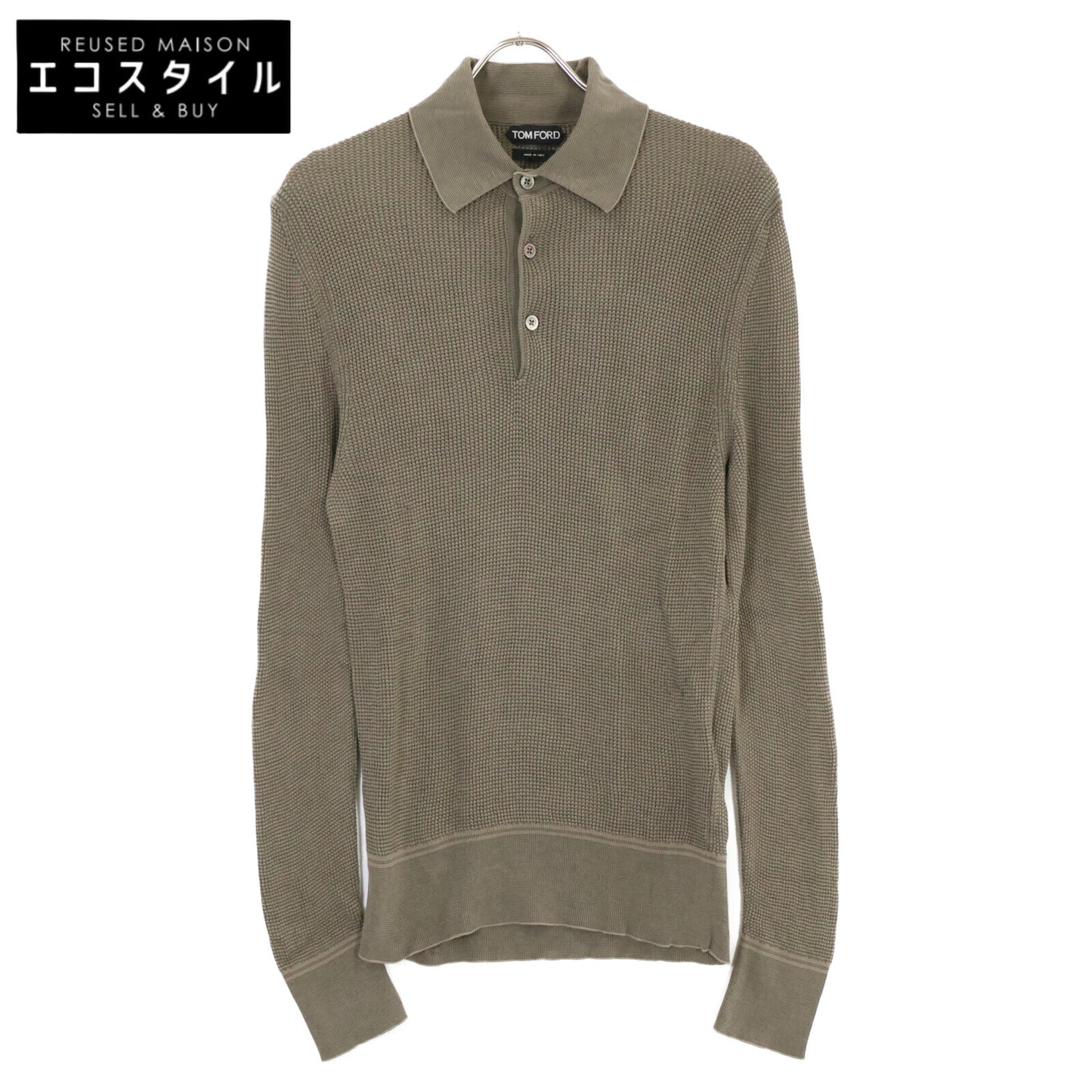 TOM FORD トムフォード BTD99 TFK132 コットン 長袖ポロシャツ/ トップス 44