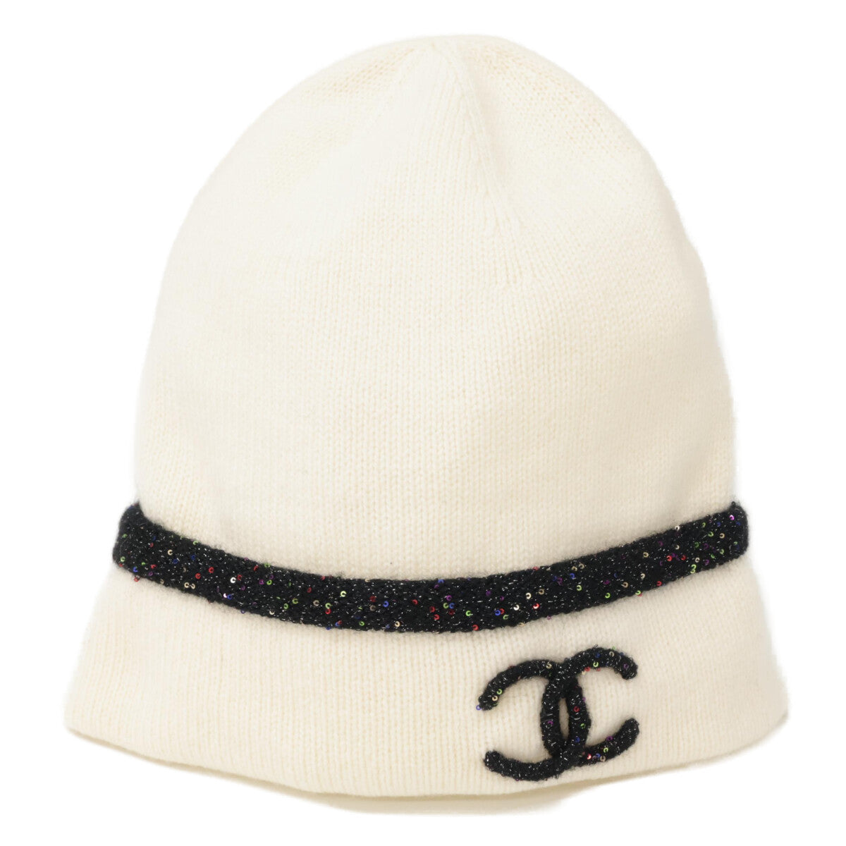 CHANEL シャネル 【美品】24AW AAA154 ココマーク シルク/カシミヤ ニット帽 帽子