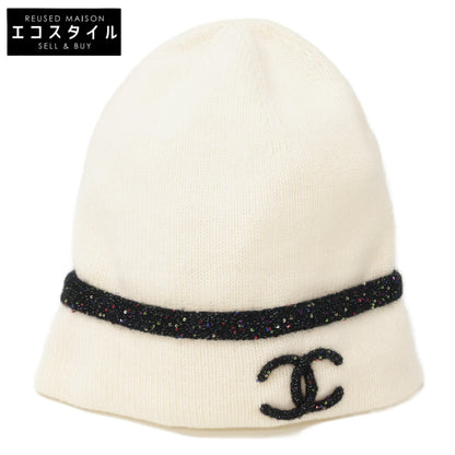 CHANEL シャネル 【美品】24AW AAA154 ココマーク シルク/カシミヤ ニット帽 帽子