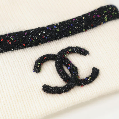CHANEL シャネル 【美品】24AW AAA154 ココマーク シルク/カシミヤ ニット帽 帽子