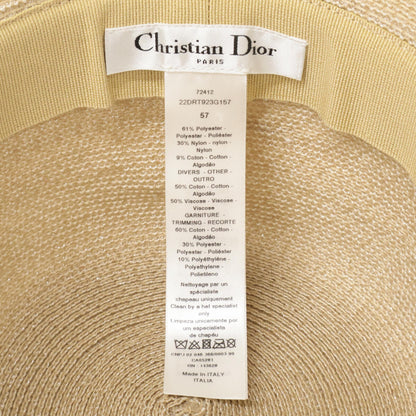 Christian Dior クリスチャンディオール 【美品/国内正規】22DRT923G157 DIORESORT リゾート ロゴテープ ストローハット 帽子 57