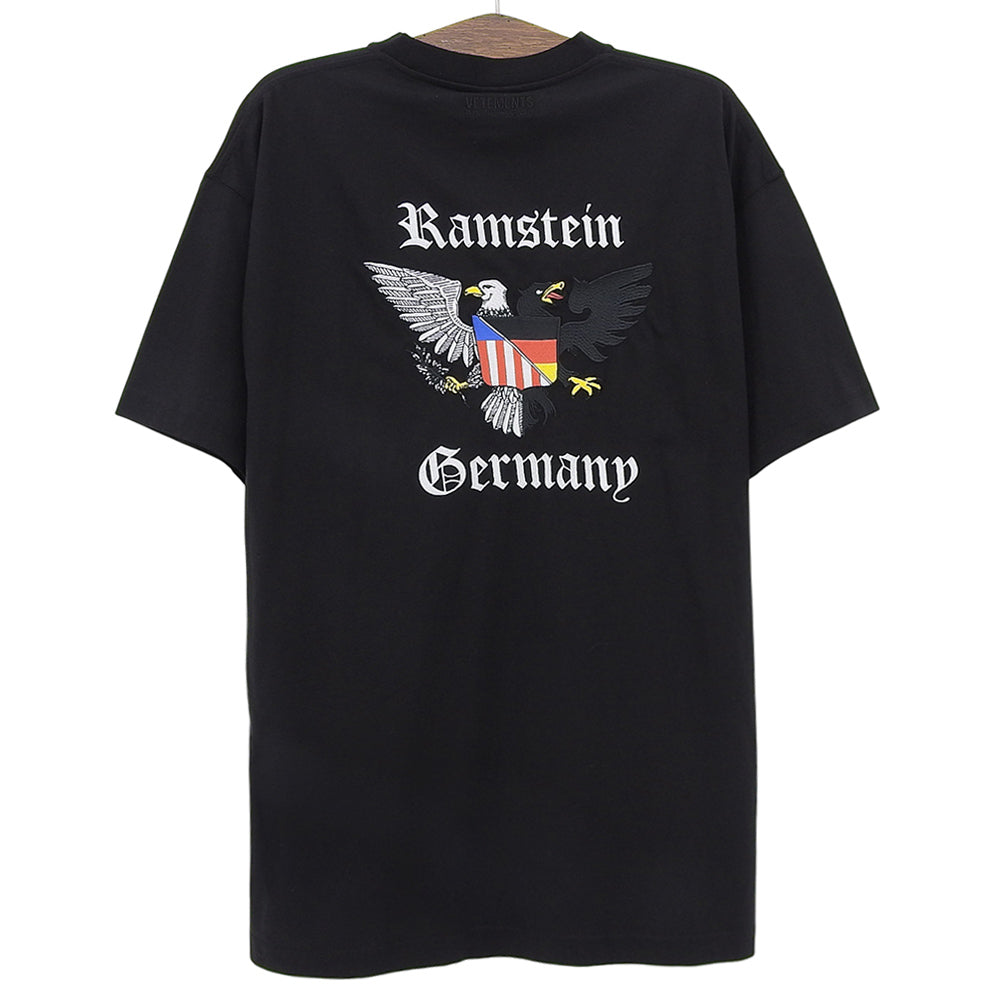 VETEMENTS ヴェトモン 新品同様 ロゴエンブロイダリーオーバーサイズ Tシャツ トップス メンズ ブラック L 20AW UAH21TR503 トップス L