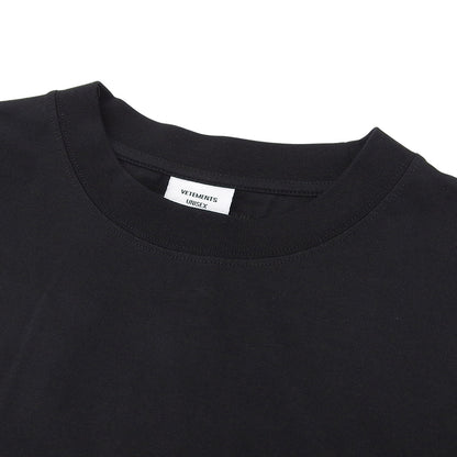 VETEMENTS ヴェトモン 新品同様 ロゴエンブロイダリーオーバーサイズ Tシャツ トップス メンズ ブラック L 20AW UAH21TR503 トップス L