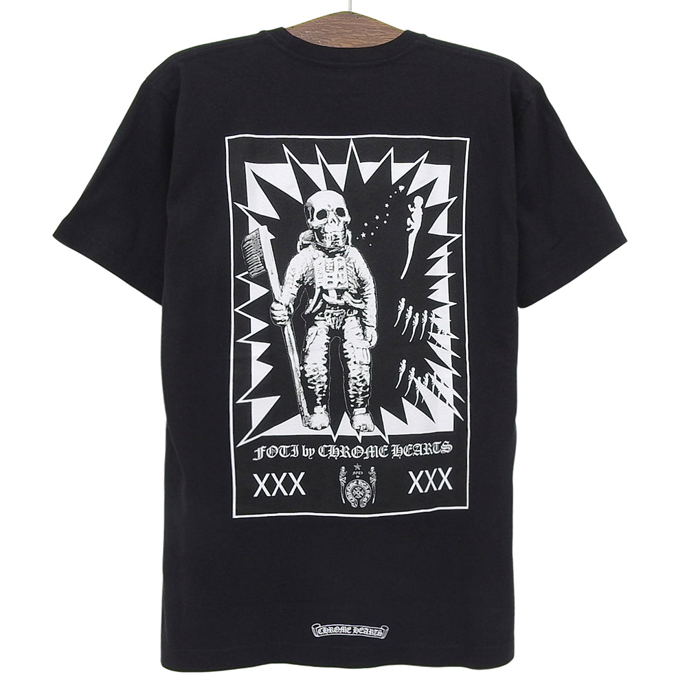 Chrome Hearts クロムハーツ 美品 FOTI スカルプリント コットン Tシャツ トップス メンズ ブラック L 2212-304-0793 トップス L