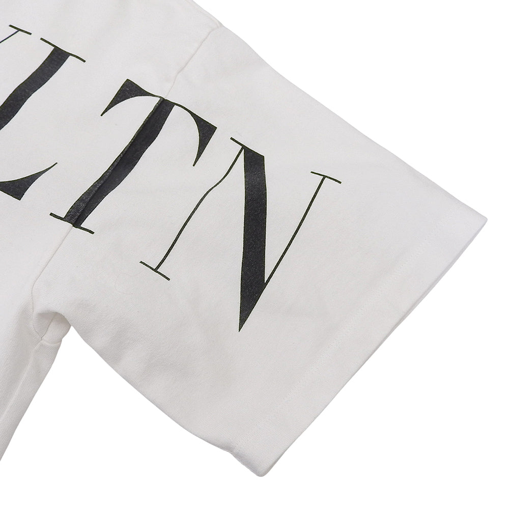 VALENTINO ヴァレンティノ VLTNロゴ コットン Tシャツ トップス メンズ ホワイト 白 XL トップス XL