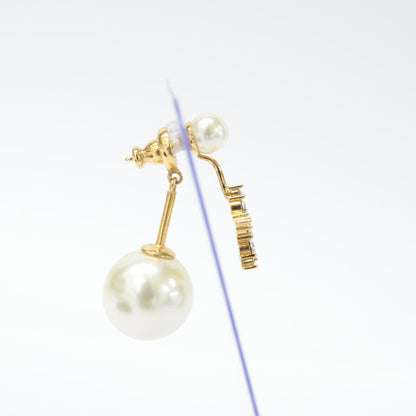 Christian Dior クリスチャンディオール トライバル ラインストーン/レジンパール スター 片耳 シングル ピアス