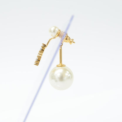 Christian Dior クリスチャンディオール トライバル ラインストーン/レジンパール スター 片耳 シングル ピアス