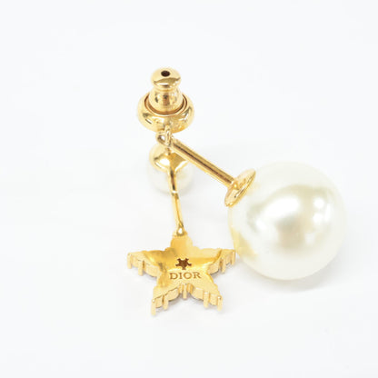 Christian Dior クリスチャンディオール トライバル ラインストーン/レジンパール スター 片耳 シングル ピアス