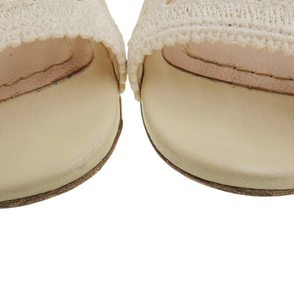 Christian Dior クリスチャンディオール エンブロイダリー スリングバック ストラップ サンダル レディース ベージュ 36D パンプス ベージュ