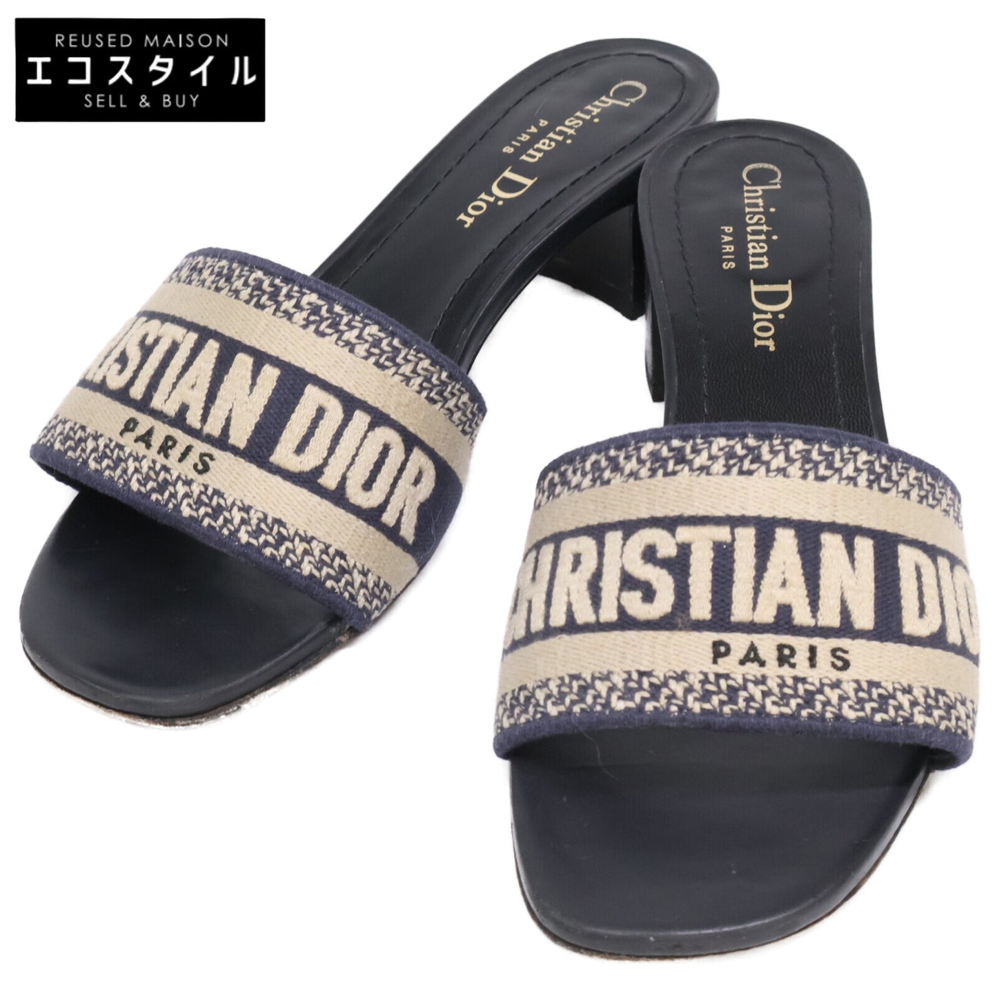 Christian Dior クリスチャンディオール Dway ロゴ エンブロイダリー ヒール シューズ 36