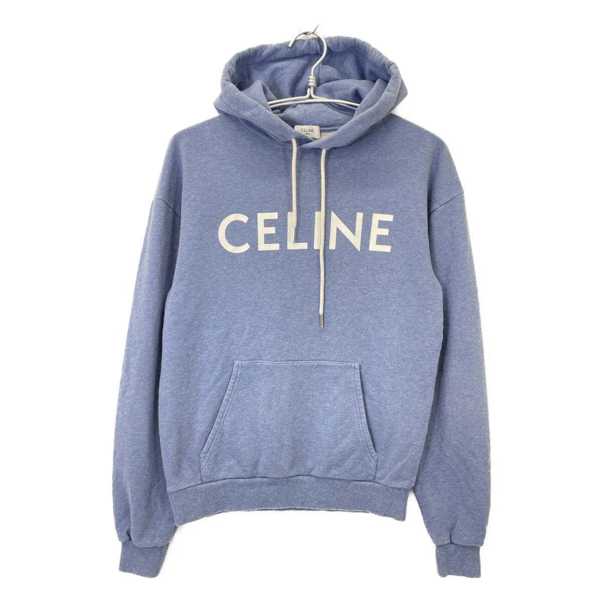 CELINE セリーヌ ﾌﾞﾙｰ 2Y369670Q ｸﾗｼｯｸﾛｺﾞﾙｰｽﾞﾌﾟﾙｵｰﾊﾞｰﾊﾟｰｶｰ トップス XXS