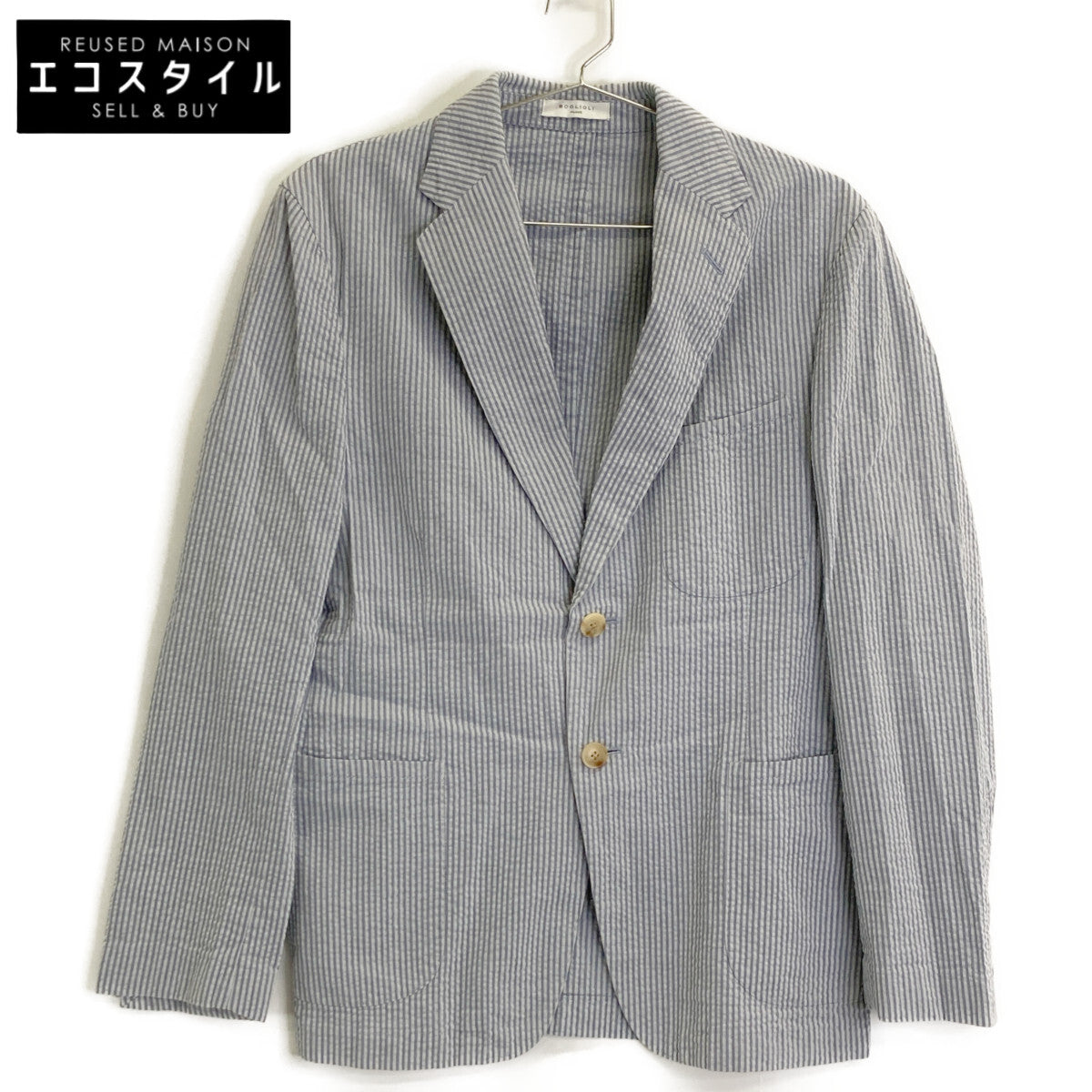 BOGLIOLI ボリオリ M1402I コットン ストライプ シアサッカージャケット ジャケット 46