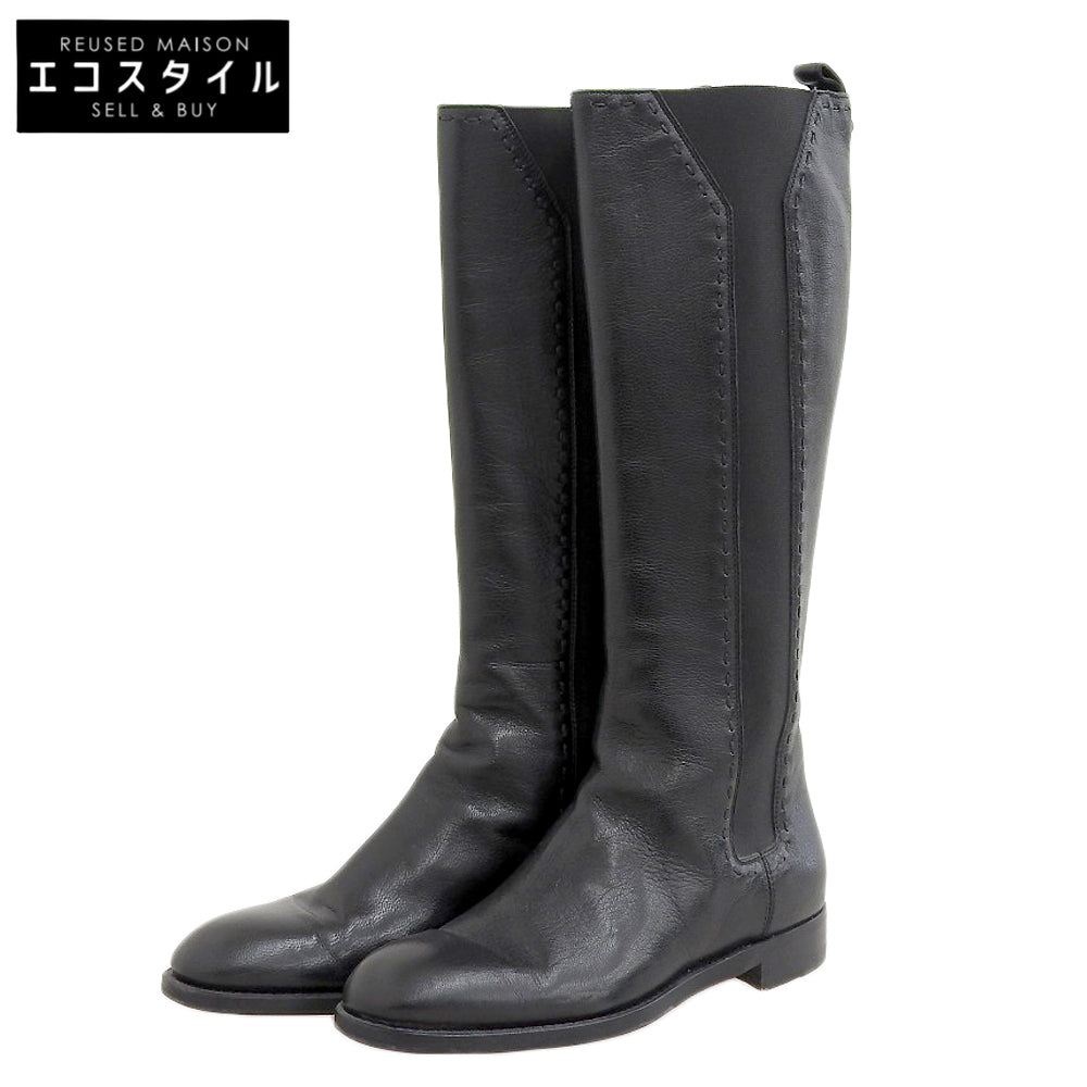 Yves Saint-Laurent イヴサンローラン サイドゴア ジョッキーブーツ シューズ レディース ブラック 36 シューズ ブラック