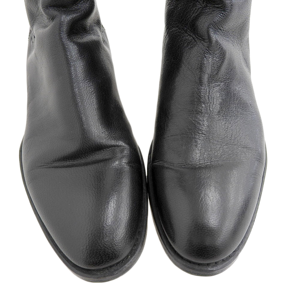 Yves Saint-Laurent イヴサンローラン サイドゴア ジョッキーブーツ シューズ レディース ブラック 36 シューズ ブラック