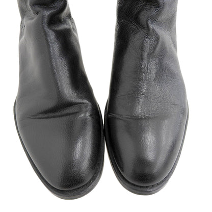 Yves Saint-Laurent イヴサンローラン サイドゴア ジョッキーブーツ シューズ レディース ブラック 36 シューズ ブラック