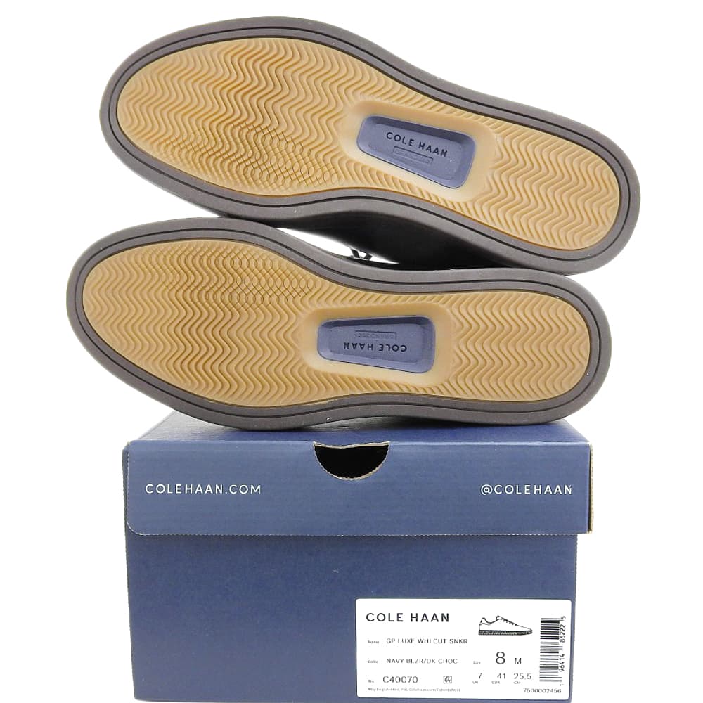 Cole Haan コールハーン 美品 グランドプロ リュクス ホールカット スニーカー シューズ メンズ ネイビー 8M C40070 シューズ 8M