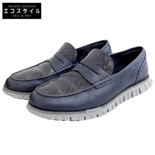 Cole Haan コールハーン 美品 ゼログランド リマスタード ペニーローファー シューズ メンズ ネイビー 8M C40534 シューズ 8M