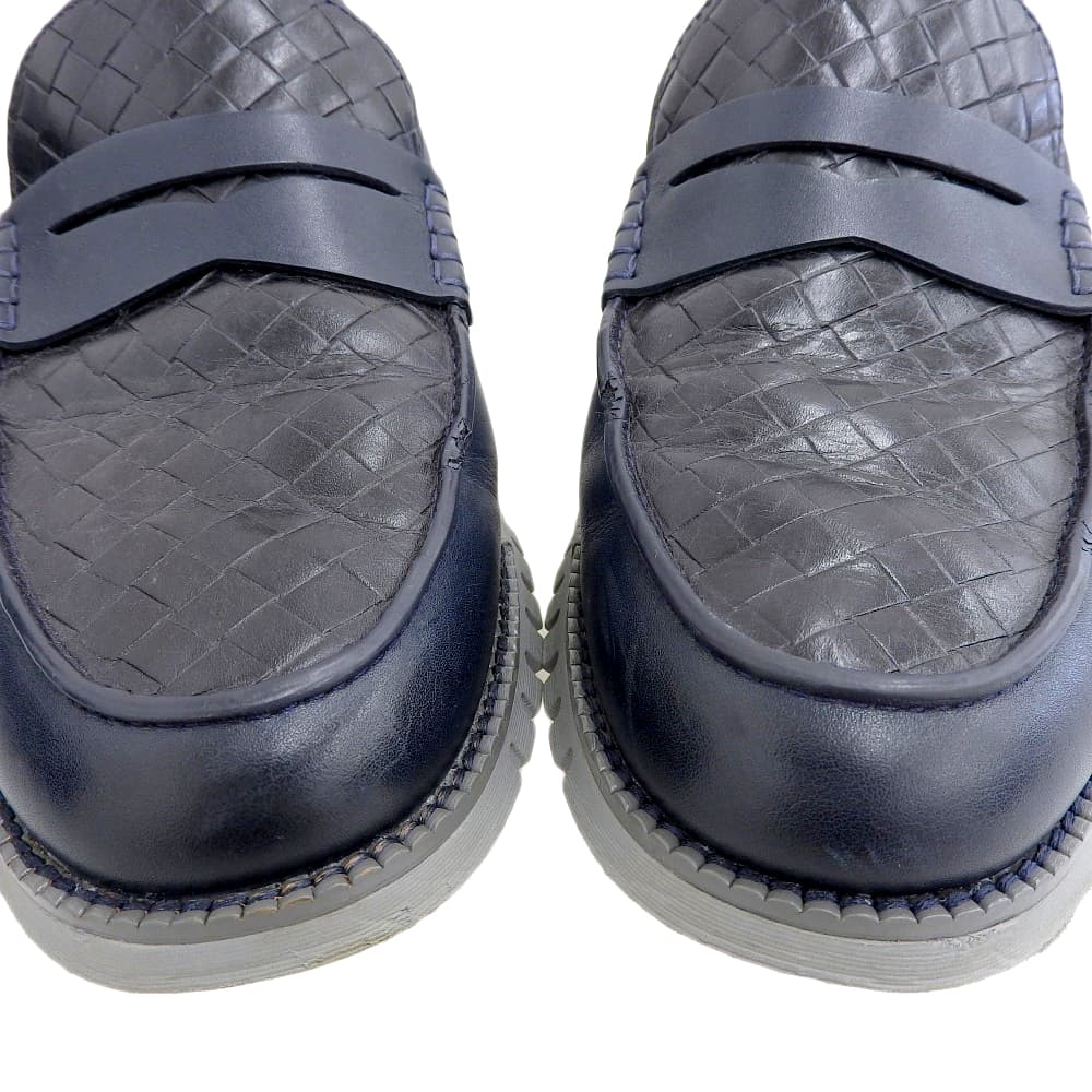 Cole Haan コールハーン 美品 ゼログランド リマスタード ペニーローファー シューズ メンズ ネイビー 8M C40534 シューズ 8M
