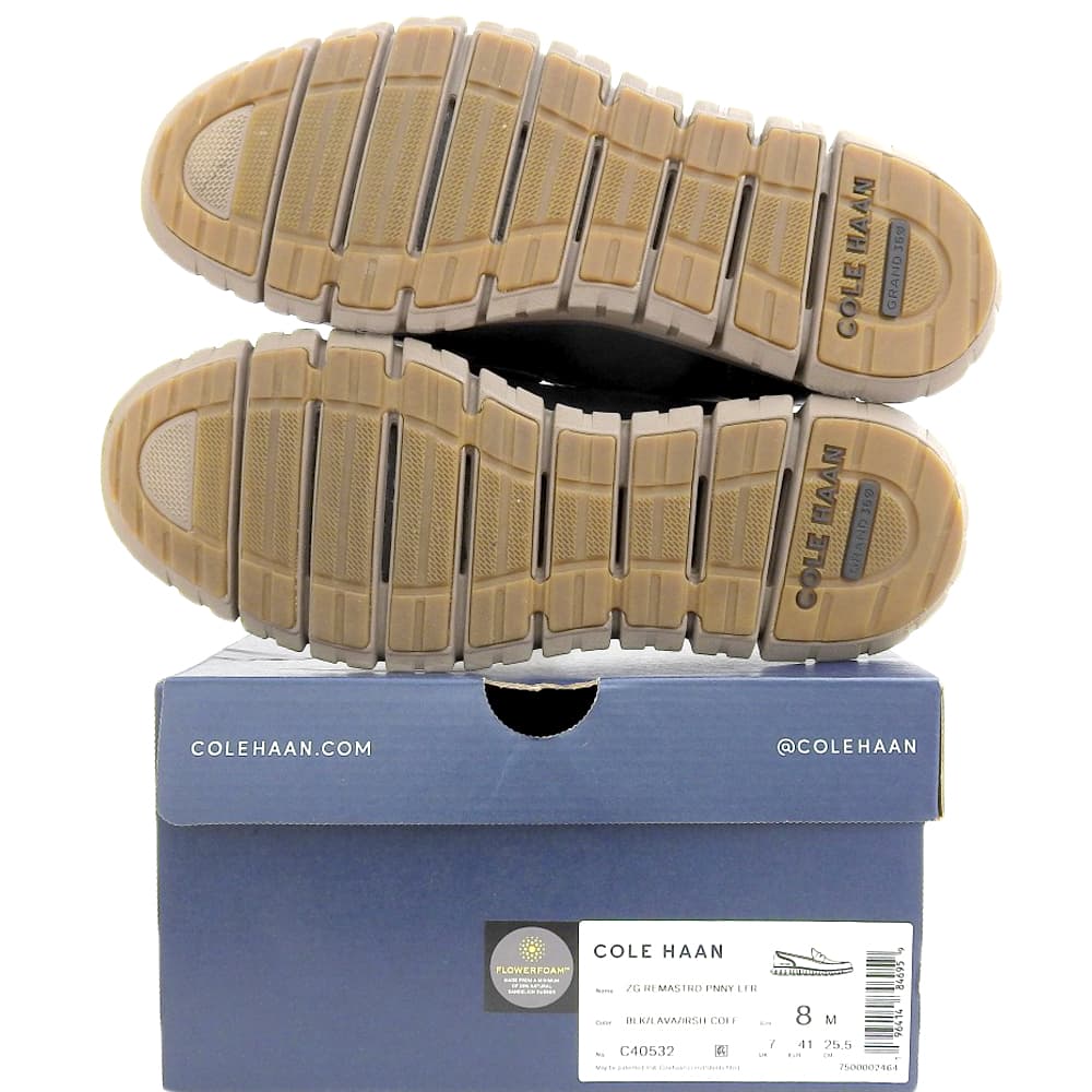 Cole Haan コールハーン 美品 ゼログランド リマスタード ペニーローファー シューズ メンズ 黒 ブラック 8M C40532 シューズ 8M