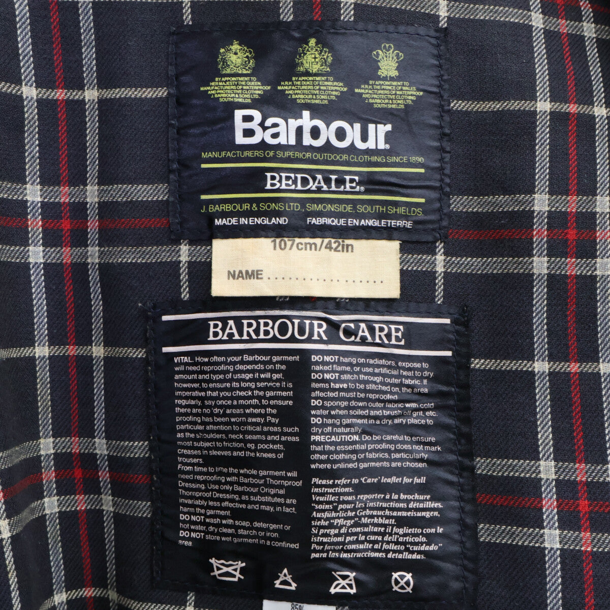 Barbour バブアー ビデイル 3ワラント オイルドジャケット ジャケット C42/107CM