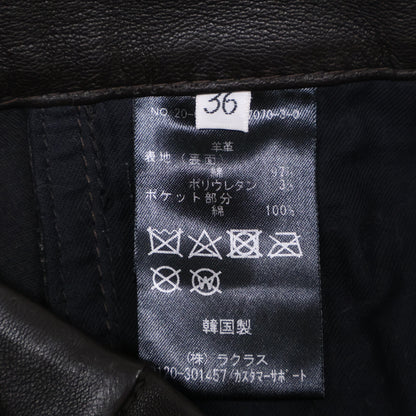 Deuxieme Classe ドゥーズィエムクラス ﾌﾞﾗｳﾝ ﾚｻﾞｰ ﾊﾟﾝﾂ ボトムス 36