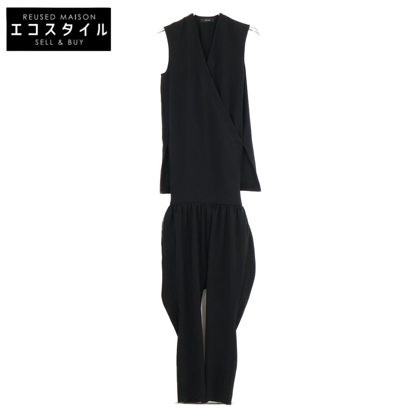 YOKOCHAN ヨーコチャン 【美品】YCP-421-102 ノースリーブ カシュクール オーバーオール オールインワン 36