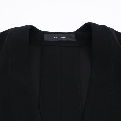 YOKOCHAN ヨーコチャン 【美品】YCP-421-102 ノースリーブ カシュクール オーバーオール オールインワン 36