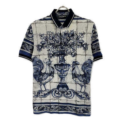 DOLCE&GABBANA ドルチェアンドガッバーナ 【国内正規】G8HJ0T HP7IJ 総柄 半袖ポロシャツ/ トップス 44