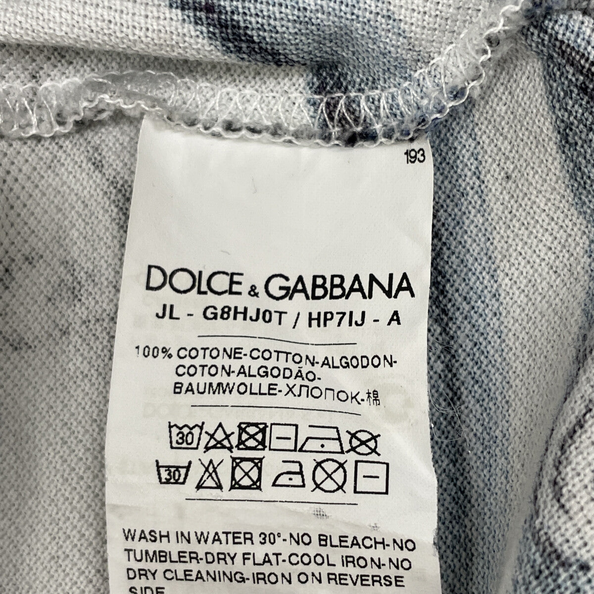 DOLCE&GABBANA ドルチェアンドガッバーナ 【国内正規】G8HJ0T HP7IJ 総柄 半袖ポロシャツ/ トップス 44