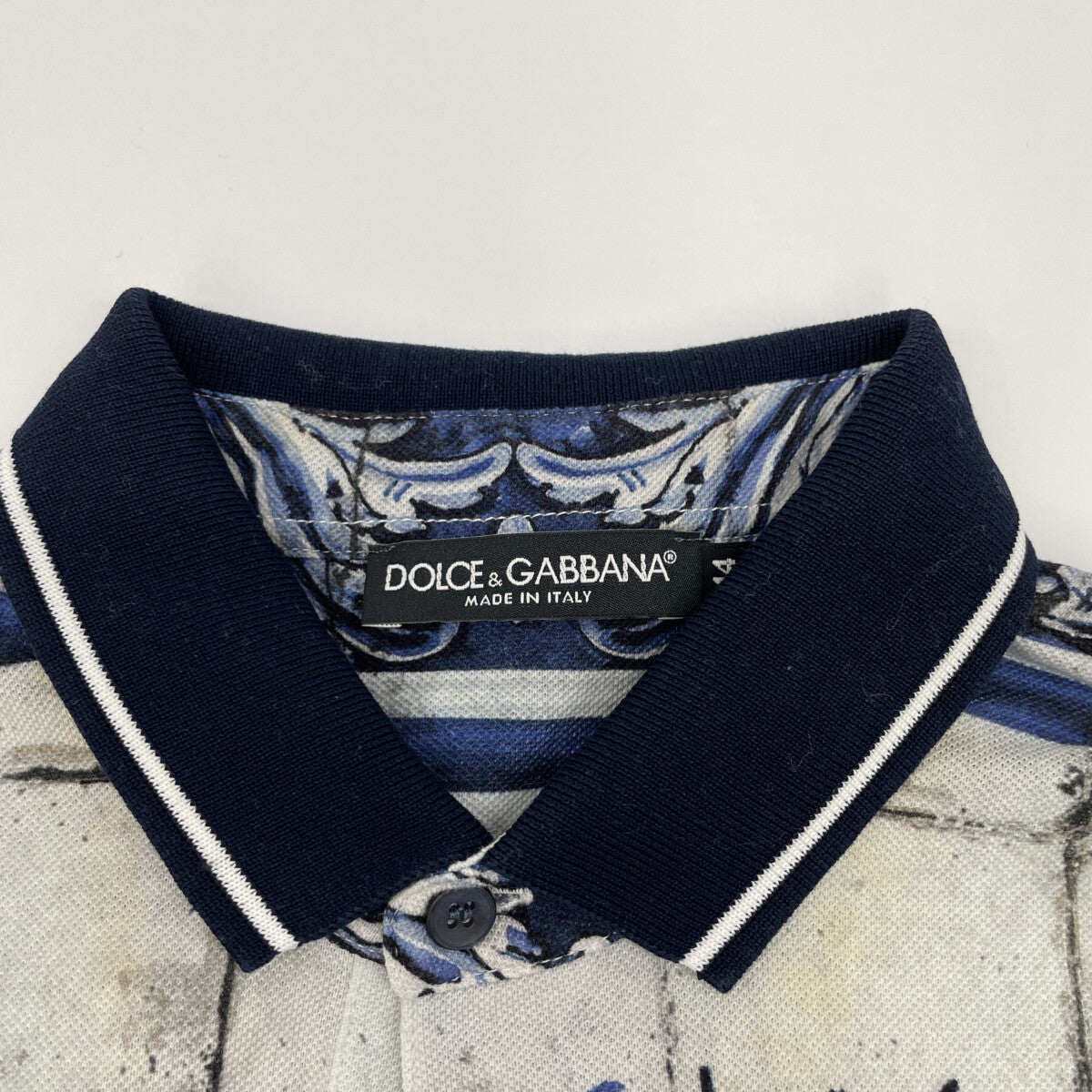 DOLCE&GABBANA ドルチェアンドガッバーナ 【国内正規】G8HJ0T HP7IJ 総柄 半袖ポロシャツ/ トップス 44