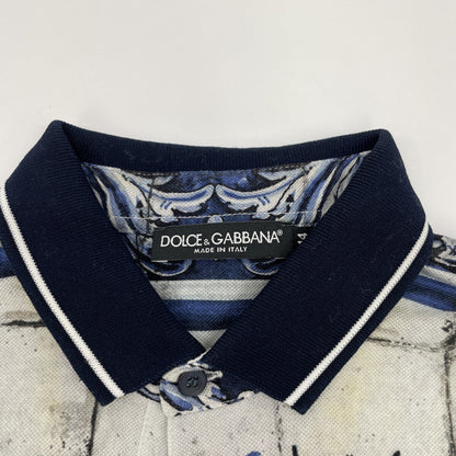 DOLCE&GABBANA ドルチェアンドガッバーナ 【国内正規】G8HJ0T HP7IJ 総柄 半袖ポロシャツ/ トップス 44