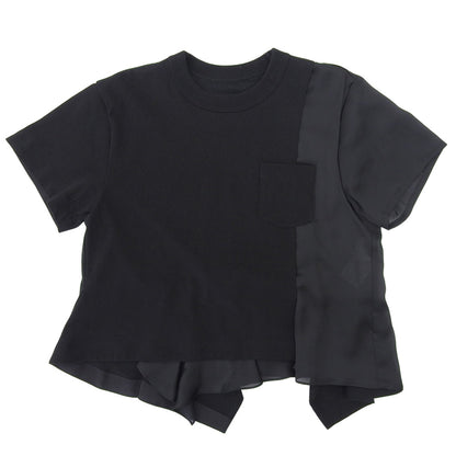 sacai サカイ Cotton Jersey 切替Tシャツ トップス レディース ブラック 3 24-07167 24SS トップス 3