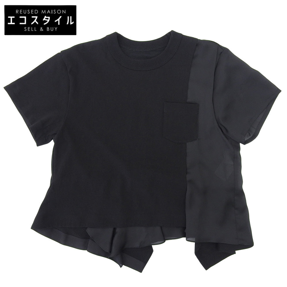 sacai サカイ Cotton Jersey 切替Tシャツ トップス レディース ブラック 3 24-07167 24SS トップス 3