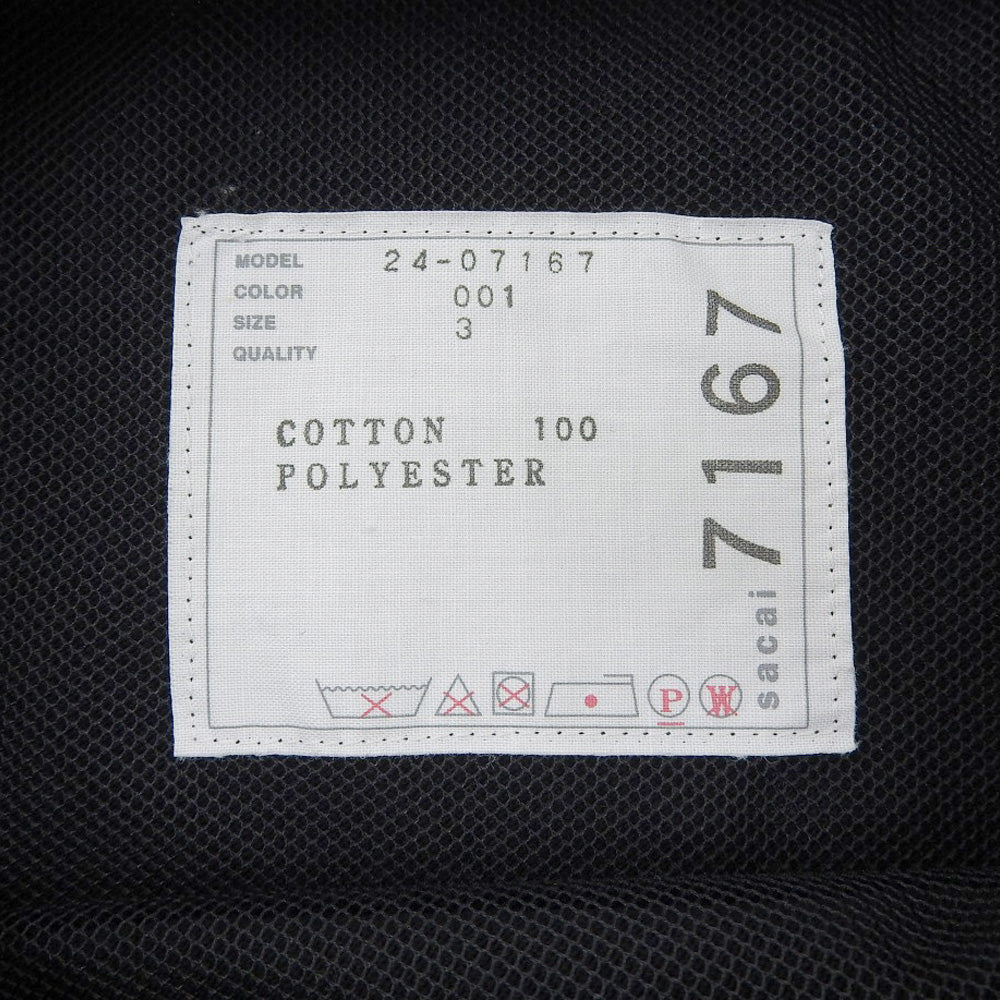 sacai サカイ Cotton Jersey 切替Tシャツ トップス レディース ブラック 3 24-07167 24SS トップス 3