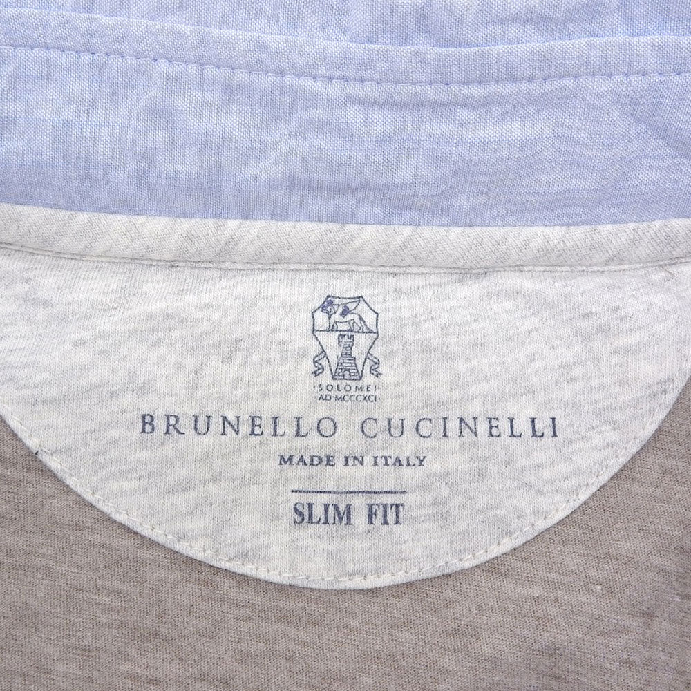 BRUNELLO CUCINELLI ブルネロクチネリ ポロシャツ トップス メンズ ライトブルー ライトグレー S トップス S